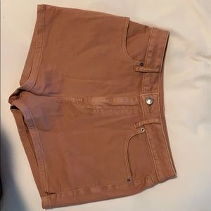 High-waisted burnt orange shorts